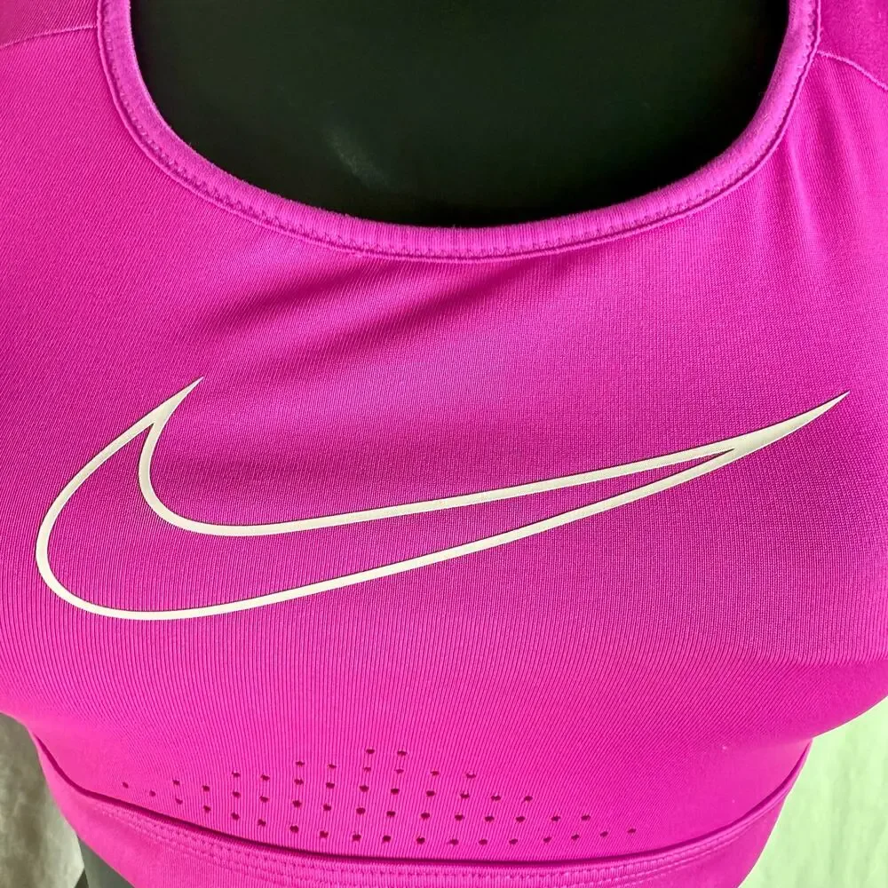 Nike Women's Small Pink Dri-Fit Impact High Support Strappy Sports Bra Athletic